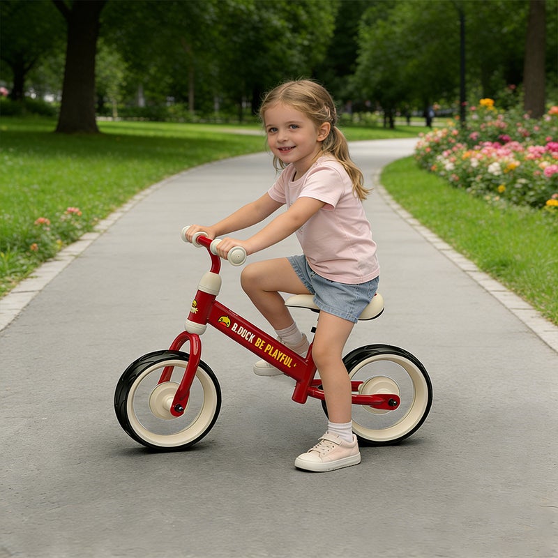 B.Duck - Kids Balance Bike,  height-adjustable saddle, Anti-slip Handle & Wheels, Indoor/Outdoor Ride, Dark Red, 2-5 Y - Image 2